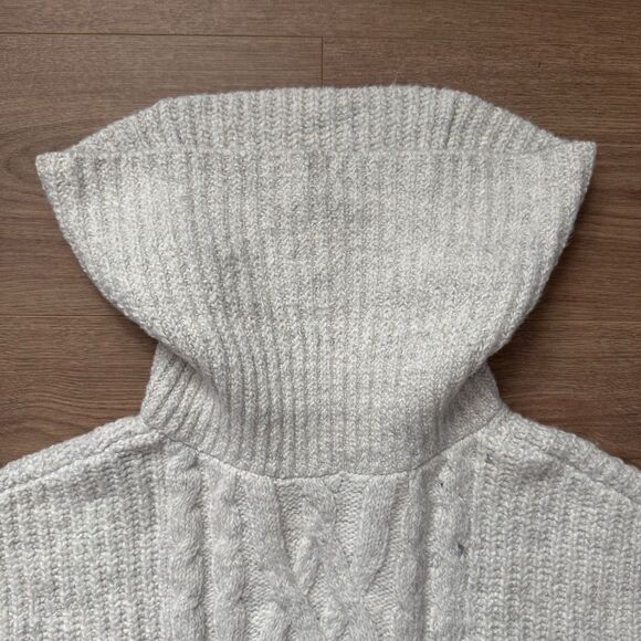 NWT Tommy Hilfiger Women’s Cable Knit Sleeveless Turtleneck Sweater Vest Cream M - Picture 4 of 8